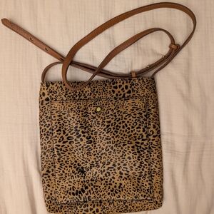 Leopard Print Tan Crossbody Bag